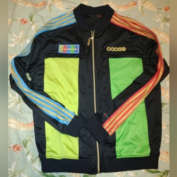 Gold Trim COOGI Bomber Jump Coat Style Track Jacket Men's XXL 2XL Outfit… - Picture 2 of 8